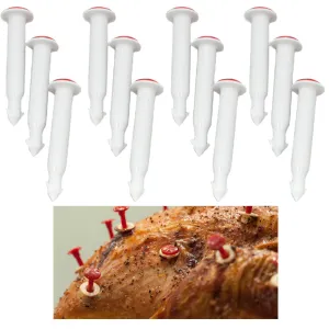 12 X Disposable Pop Up Timer Thermometer Poultry Meat Fish Chicken Turkey Temp