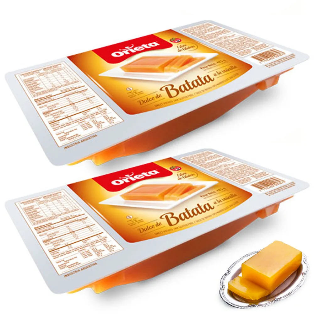 2 Pack Orieta Dulce de Batata a la Vainilla Sweet Potato Jam Gluten Free 500g
