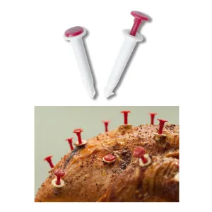 24 X Disposable Pop Up Timer Thermometer Poultry Meat Fish Chicken Turkey Temp