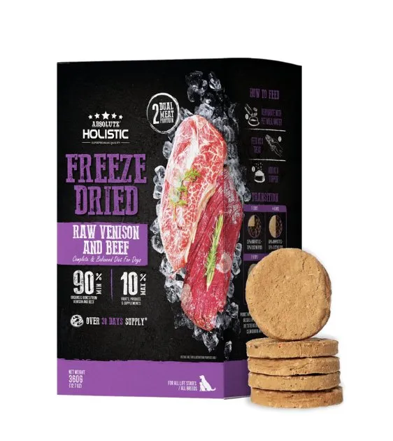 Absolute Holistic Freeze Dried Patties Dog Food (Venison & Beef)