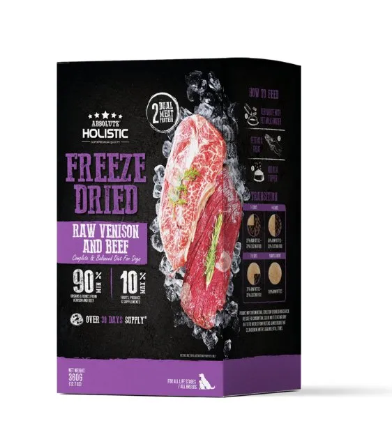 Absolute Holistic Freeze Dried Patties Dog Food (Venison & Beef)