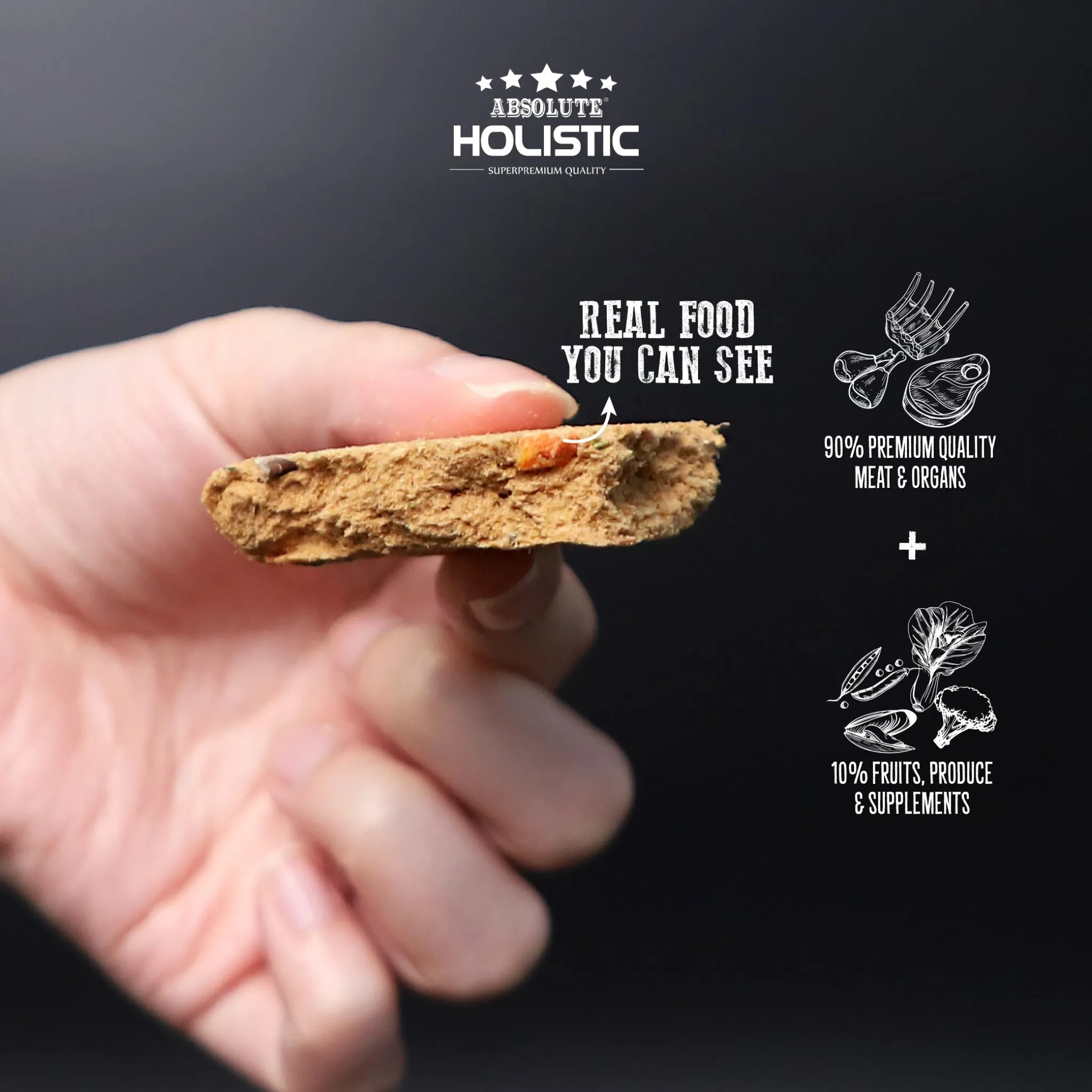 Absolute Holistic Freeze Dried Raw Patties for Dogs -  Lamb & Tuna (12.7oz)