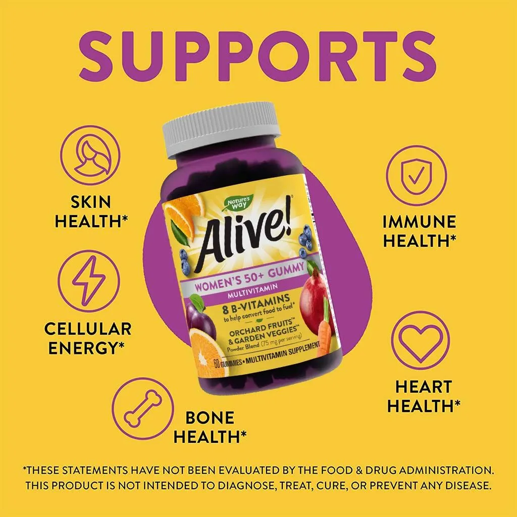 Alive Womens 50  Multivitamin Gummies 60's