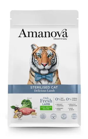 Amanova Adult Cat Sterilised Delicious Lamb - Dry Cat Food - 1,5Kg