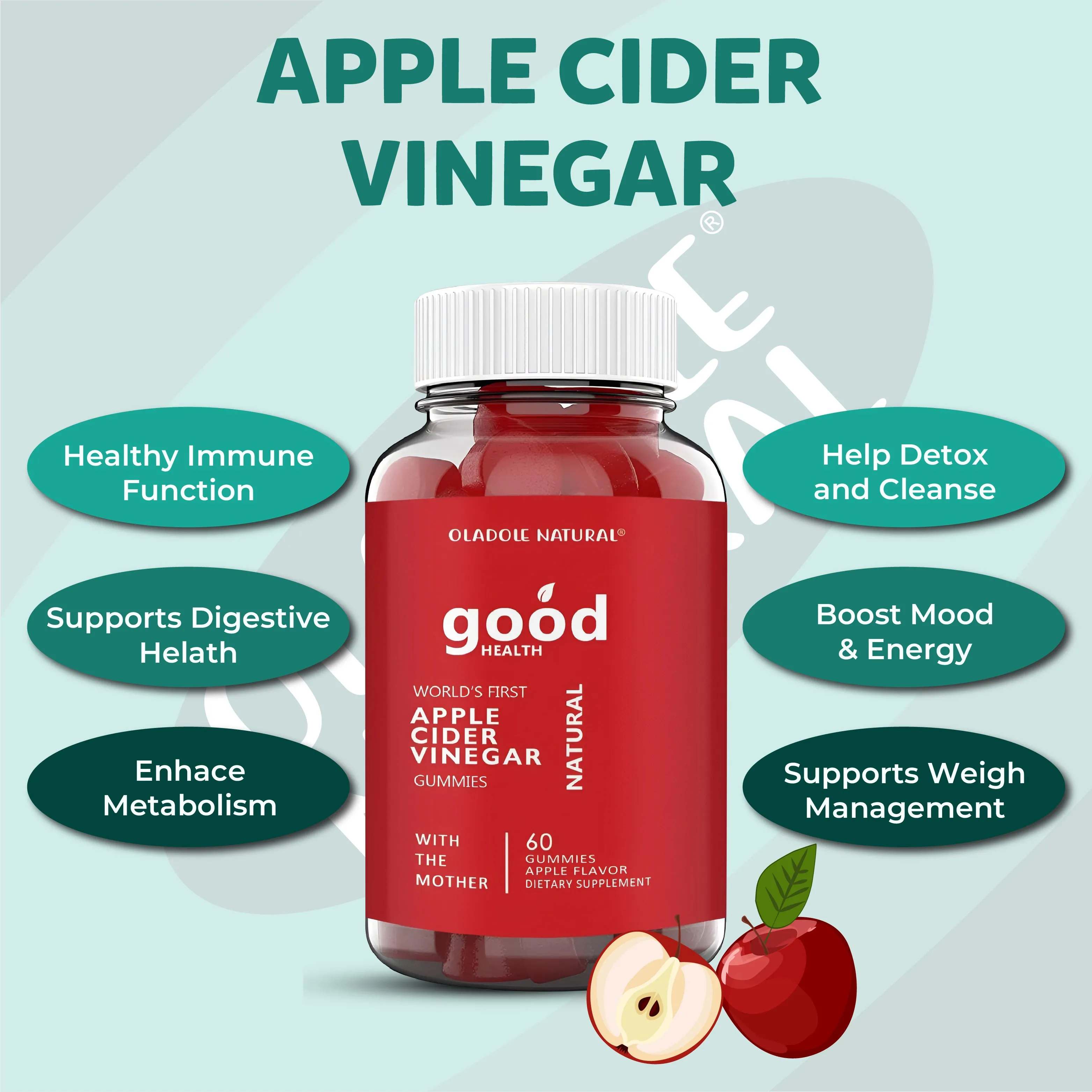 Apple Cider Vinegar Gummy Apple Flavour 60 Gummies