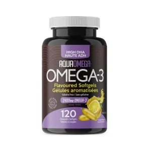 AquaOmega High DHA Flavoured Softgels Lemon 120s