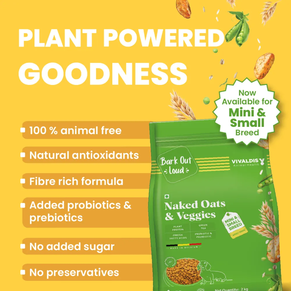 Bark Out Loud Naked Oats & Veggies Veg Mini & Small Breed Adult Dog Dry Food