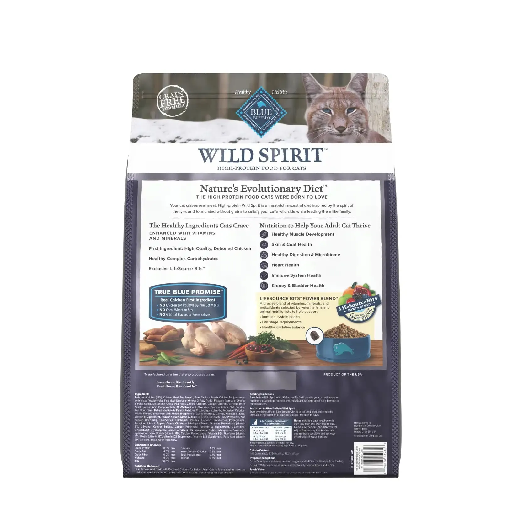 Blue Buffalo Grain-Free Cat Food - WILD Spirit Indoor Adult Chicken Recipe