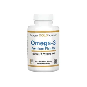 California Gold Nutrition Omega-3 With Premium Fish Oil - 100 Softgels