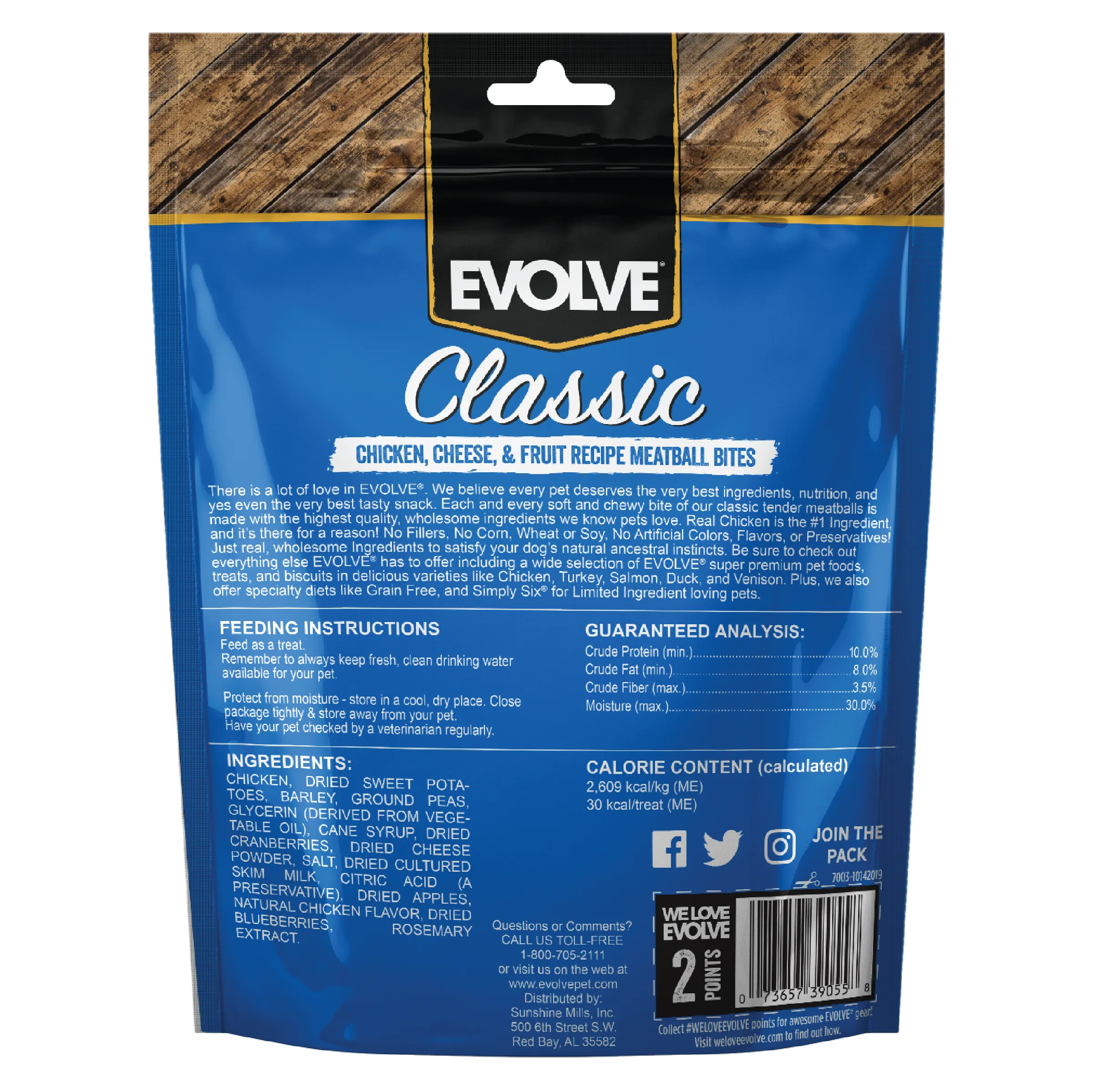 Classic Chicken, Cheese, & Fruit Meatball Bites | 6 oz | Evolve