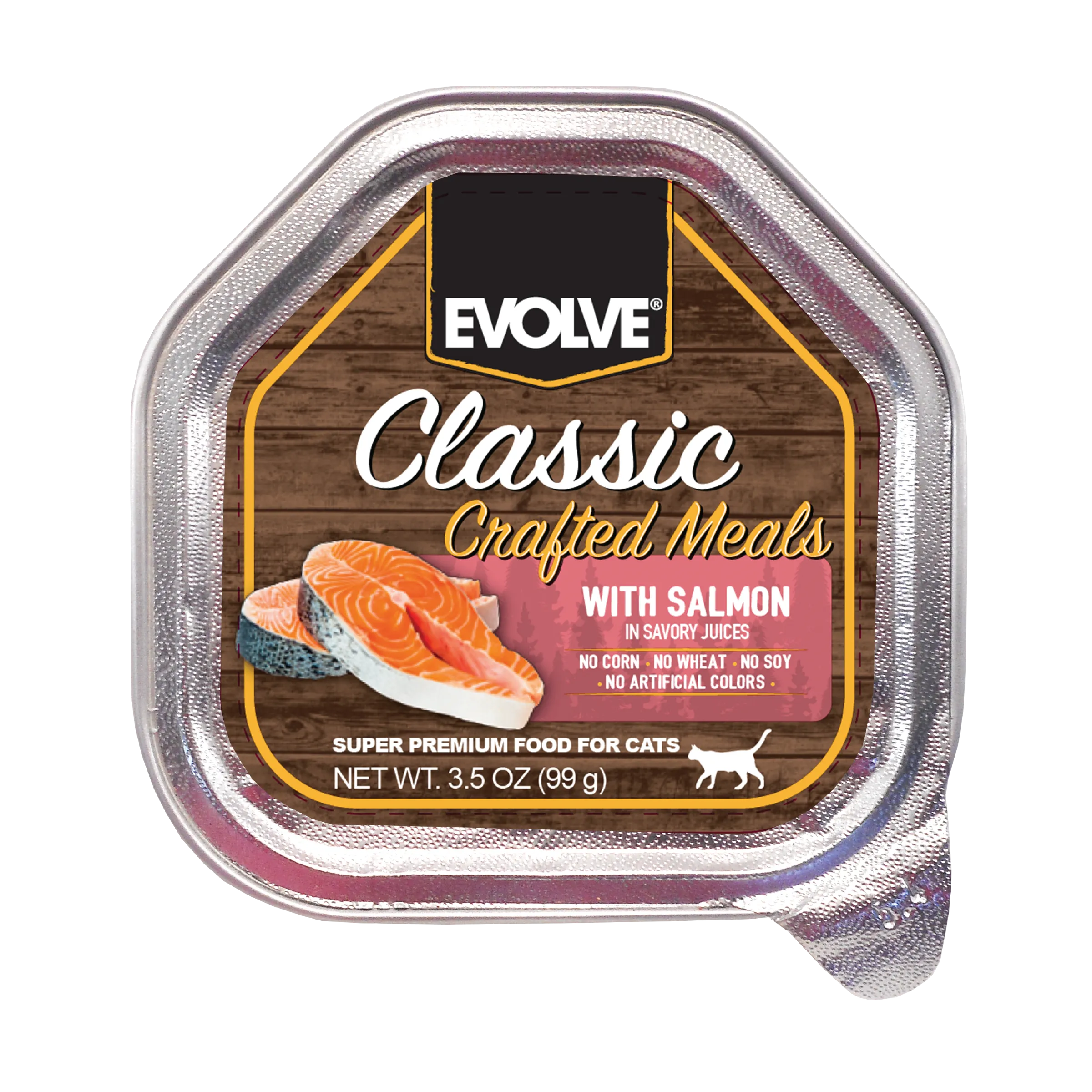 Classic Crafted Meals with Salmon Wet Cat Food | 3.5 oz - 15 pk | Evolve