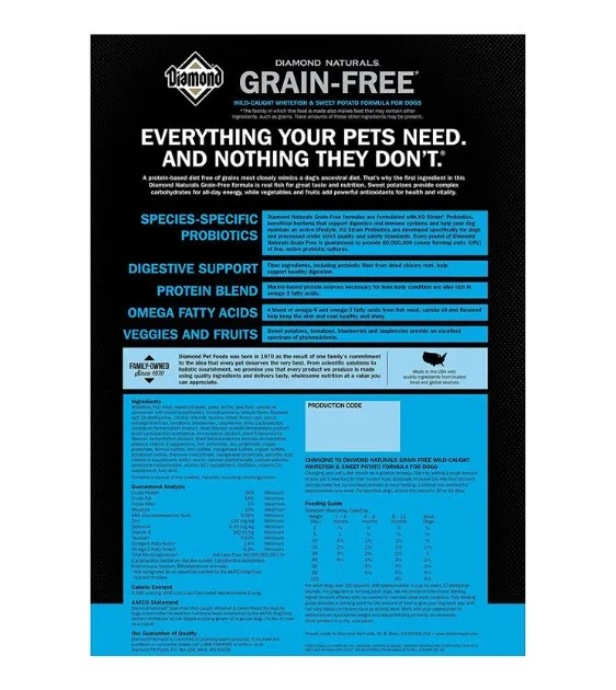 Diamond Naturals Grain-Free (Wild-Caught Whitefish & Sweet Potato) Dog Food