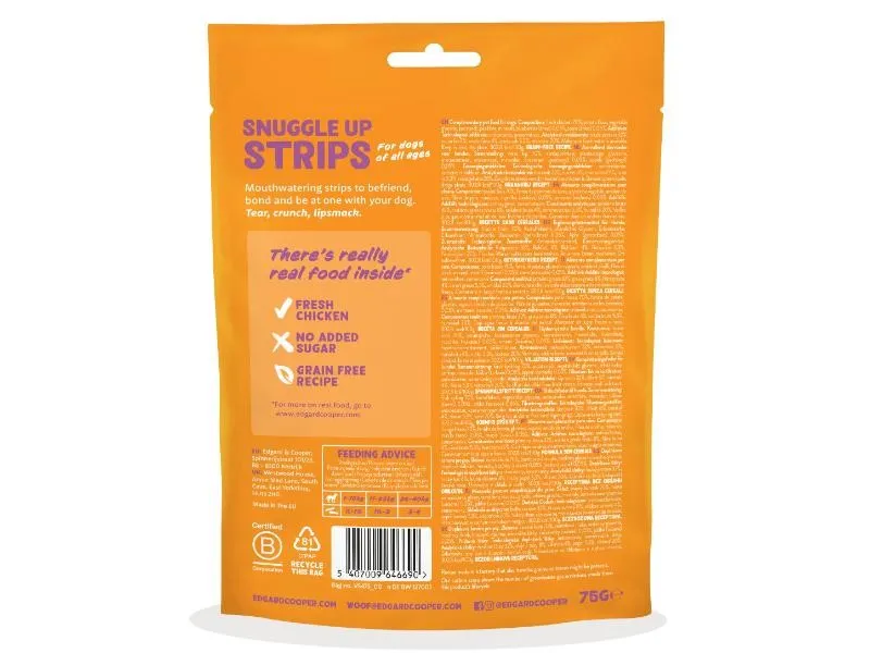 Edgard & Cooper Adult Dog Strips Treat Chicken 75g