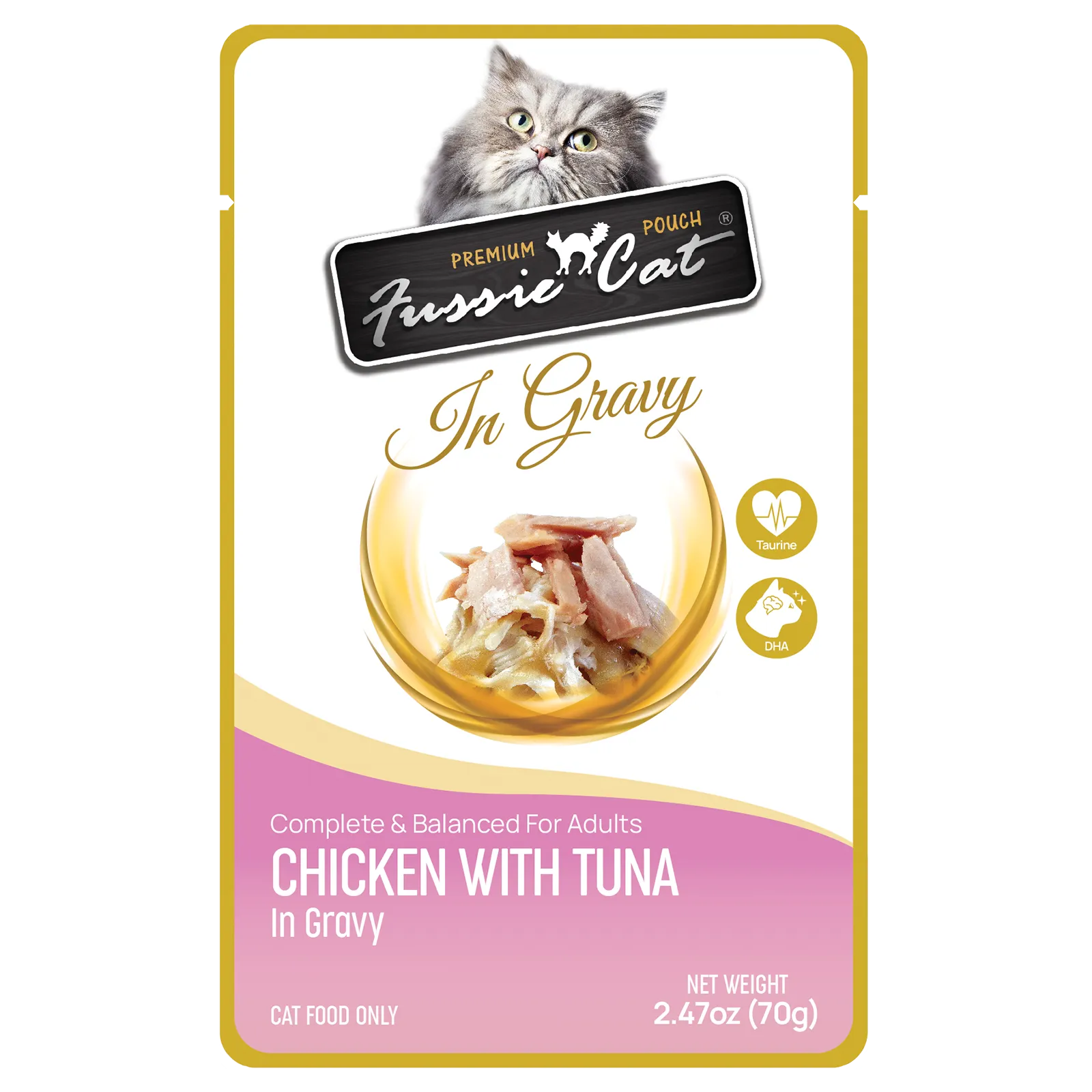 Fussie Cat Chicken With Tuna In Gravy 2.47-oz Pouch, Wet Cat Food
