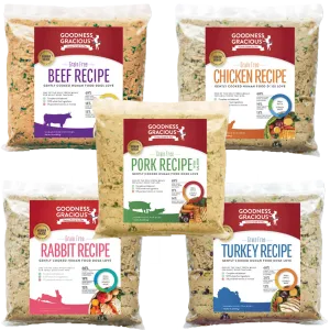 Goodness Gracious Human Grade Synthetic Free Gently Cooked Frozen Dog Food