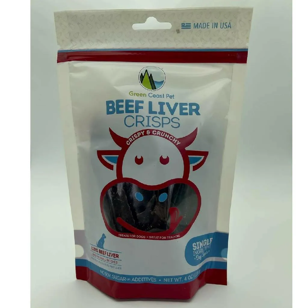 Green Coast Pet Beef Liver Crisps Treats for Dogs