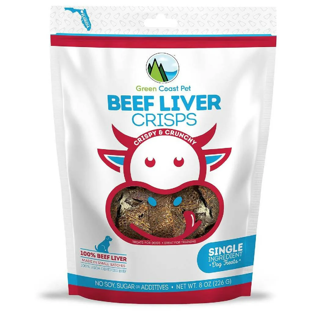 Green Coast Pet Beef Liver Crisps Treats for Dogs