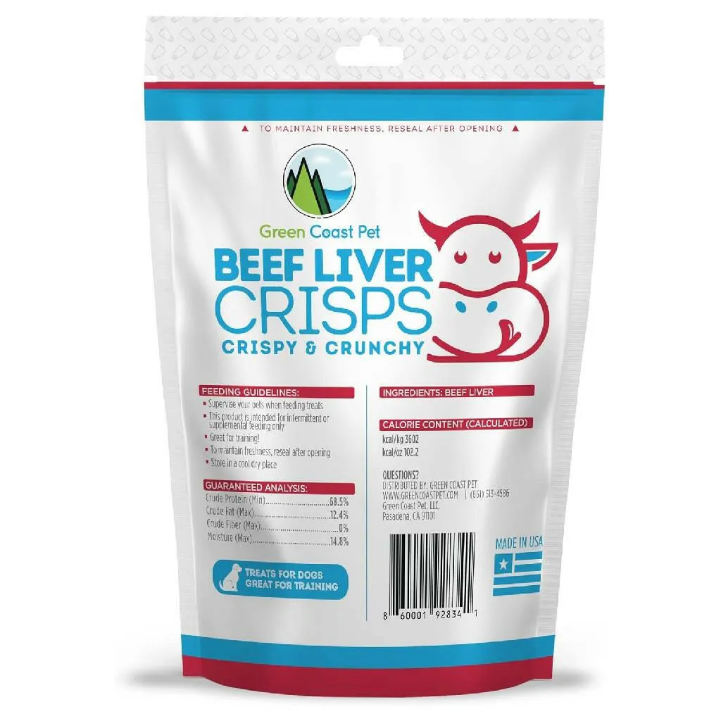Green Coast Pet Beef Liver Crisps Treats for Dogs