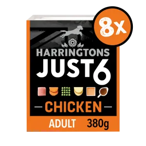 Just 6 Chicken with Vegetables & Gravy Complete Grain-Free Wet Dog Food 8 x 380g