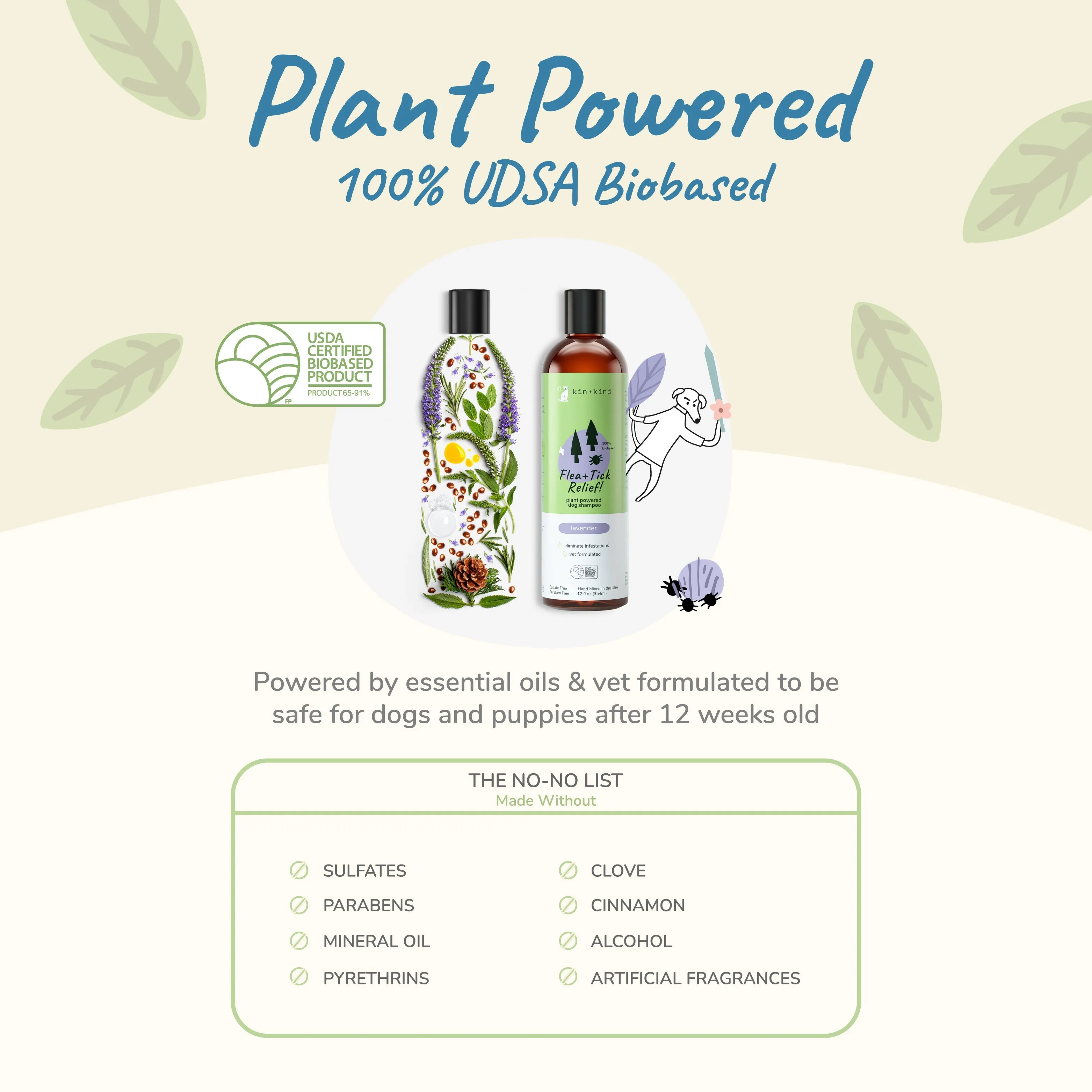 **Kin Kind Flea/Tick Lavender Shampoo 12oz.