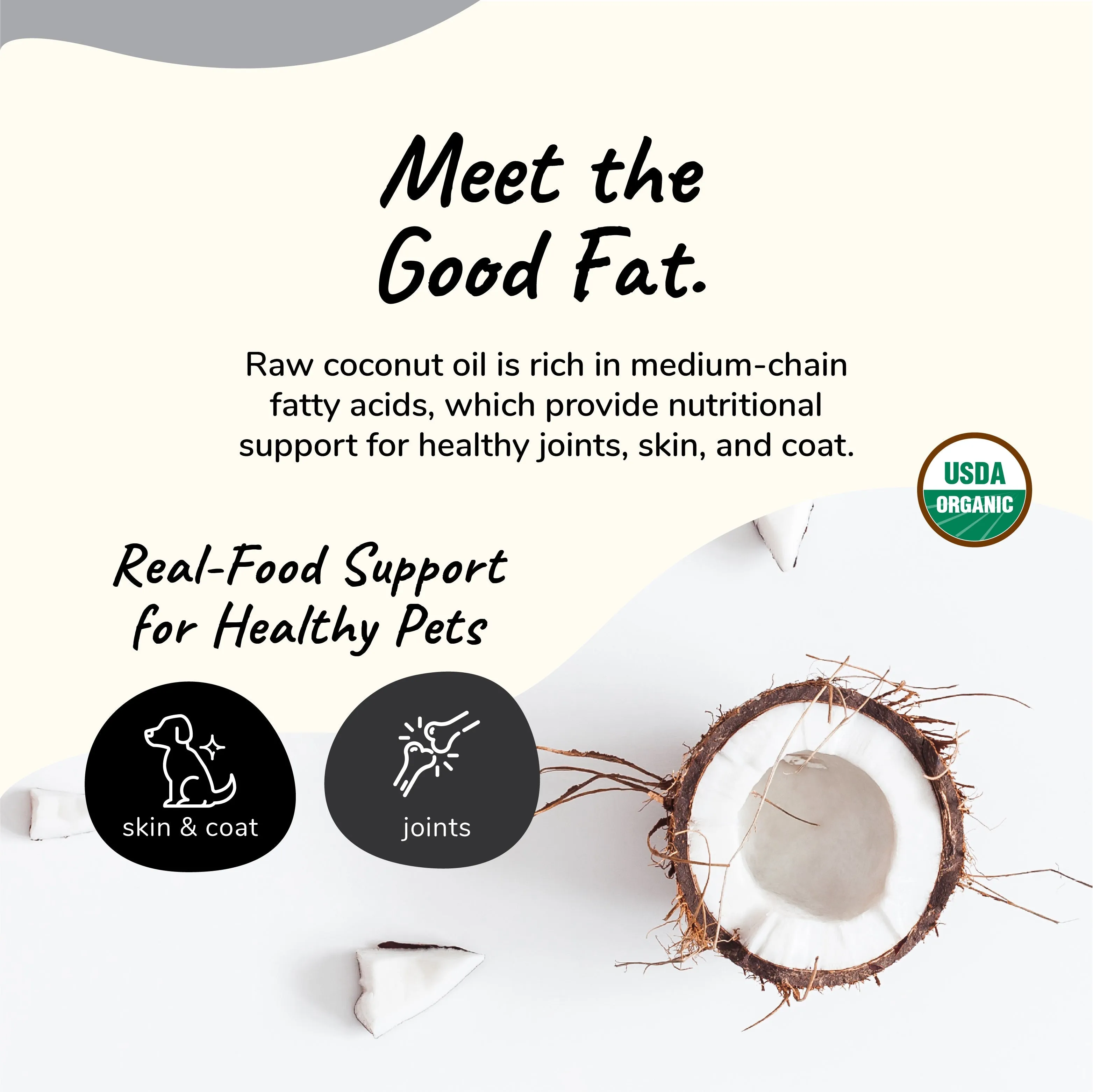 **Kin Kind Organic Skin Coat Joint Supplement Coconut Oil Small 4oz.