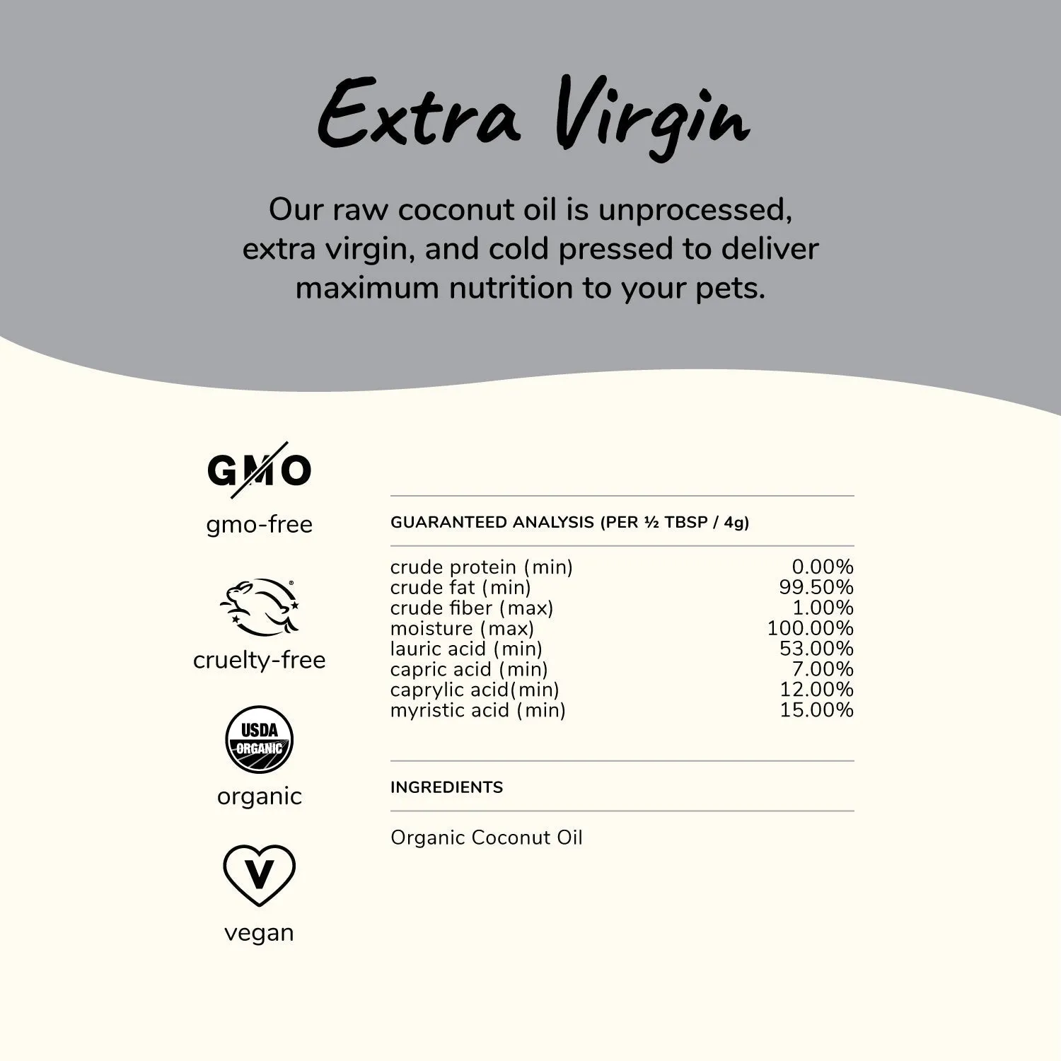 **Kin Kind Organic Skin Coat Joint Supplement Coconut Oil Small 4oz.