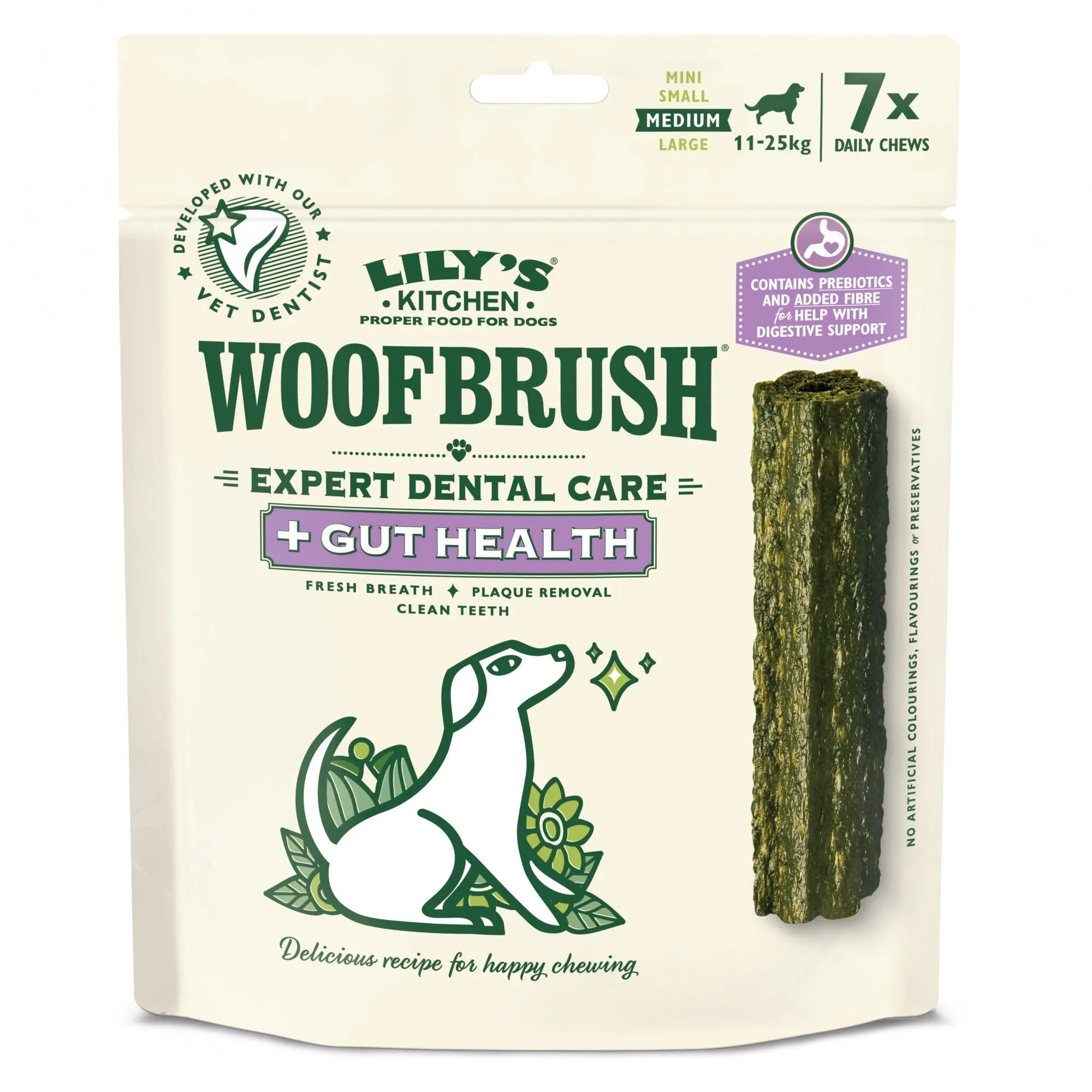 Lily's Kitchen Woofbrush Expert Dental Care   Gut Health Dog Chew
