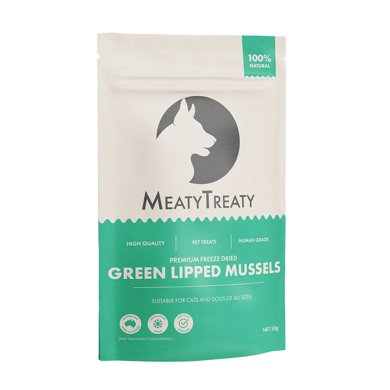 Meaty Treaty Freeze Dried Green Lipped Mussels Dog & Cat Treats 50g