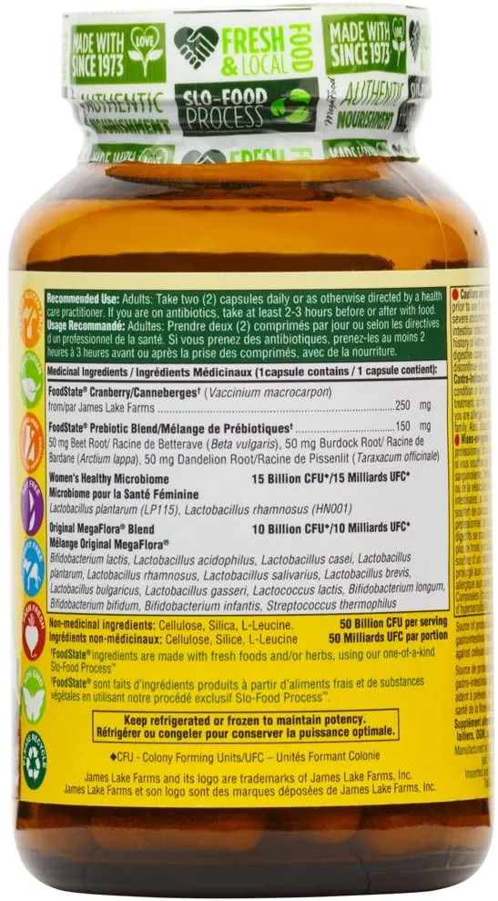 MegaFood Megaflora For Women 60 Vegetarian Capsules