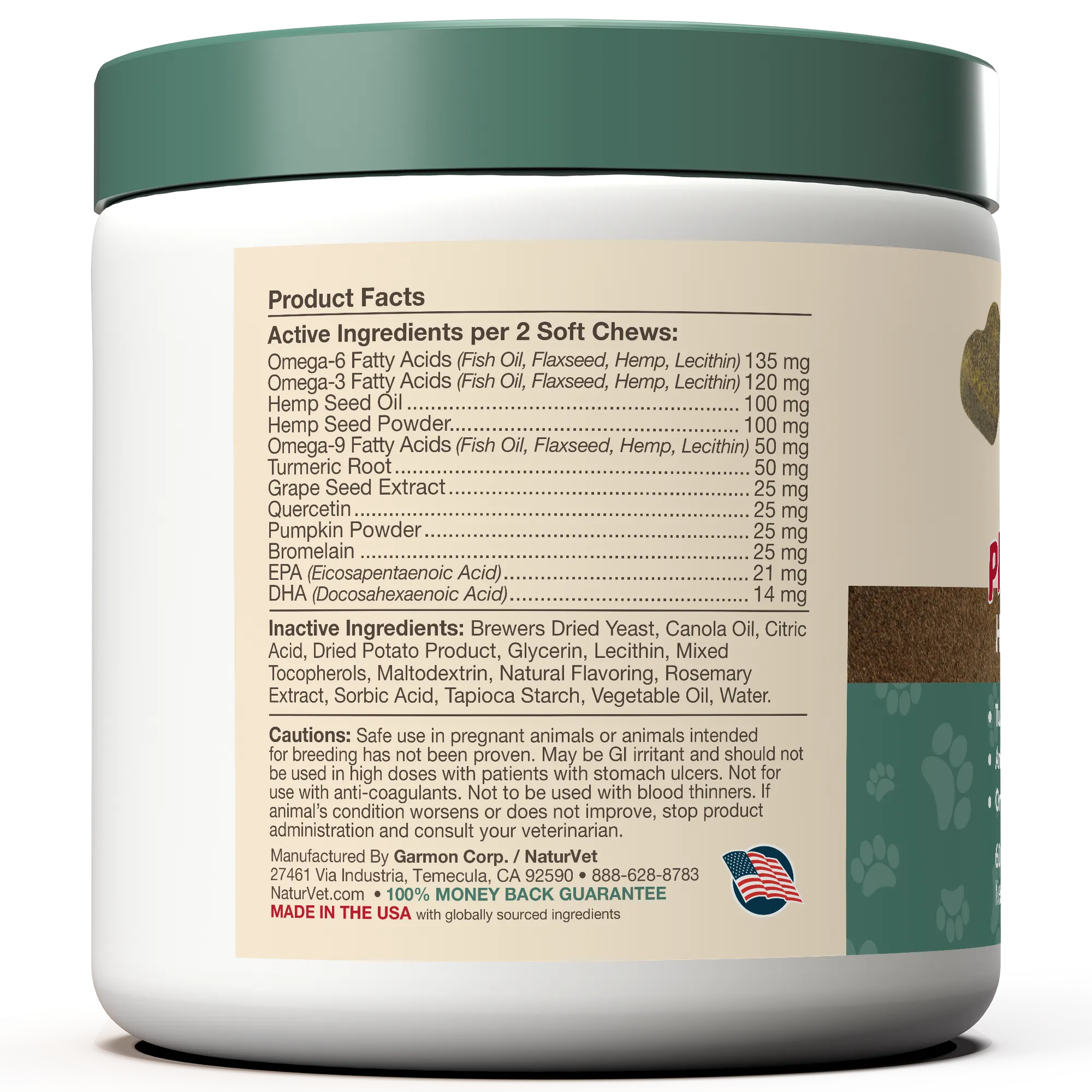 NaturVet Hemp Allergy Aid plus Hemp Seed for Cats 60 soft chews