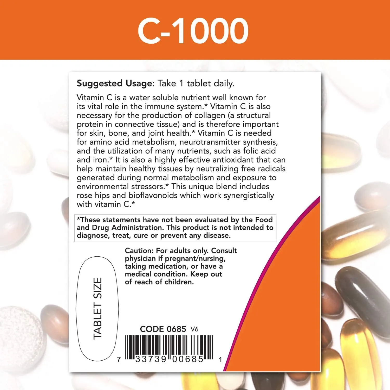 NOW Foods, Vitamin C 1000 with Rose Hips