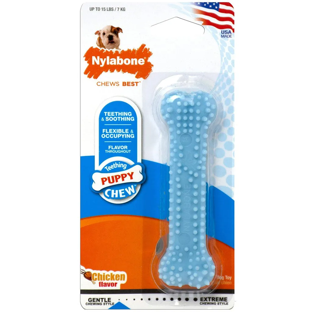Nylabone Puppy Teething & Soothing Chew Toy Chicken Flavor