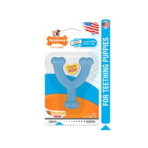 Nylabone® Puppy Wishbone Chew Toy Blue