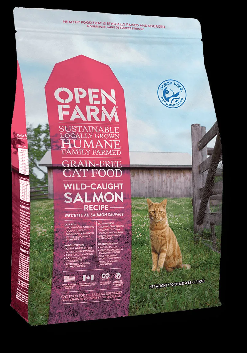 Open Farm Wild-Caught Salmon Recipe Grain-Free Dry Cat Food 4lb