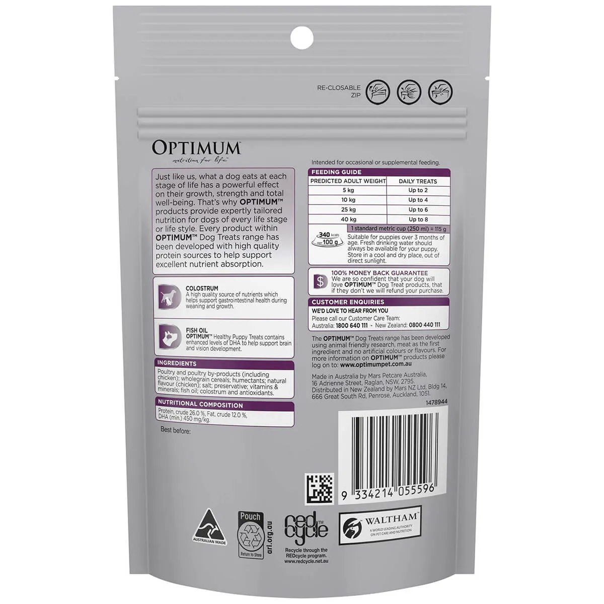 Optimum Healthy Puppy Chicken Pouch Dog Treat 100g