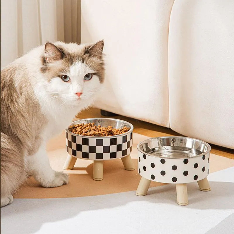 Raised Cat Feeder Bowl with Anti-Choking Design