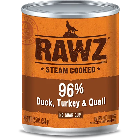 RAWZ 96% Duck, Turkey, and Quail Wet Dog Food