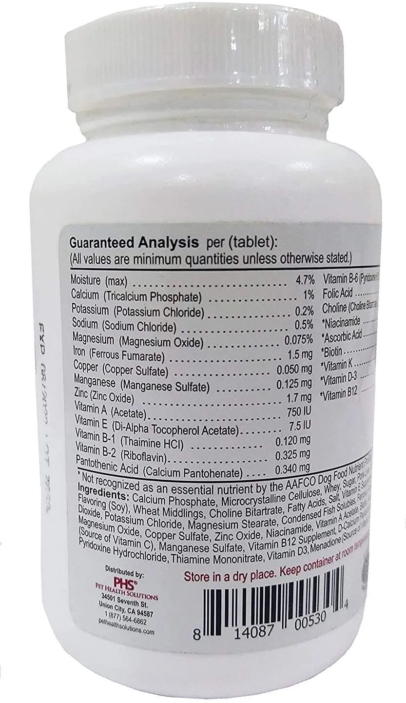 Vita-Tabs - Essential Vitamins, Minerals, Nutrients - Health Supplement for Dogs - Support Immune System, Bones - Liver Flavored - 60 Chewable Tablets