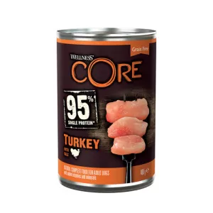 Wellness Core 95% Turkey with Kale Wet Adult Grain Free Dog Food 6 x 400g