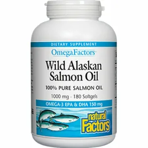 Wild Alaskan Salmon Oil 1000 mg 180 gels by Natural Factors