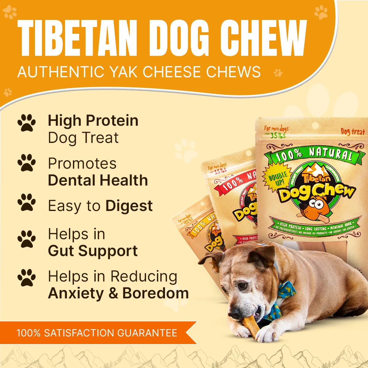 Yak Chews for Small Dogs - Natural Cheese Puppy Treats