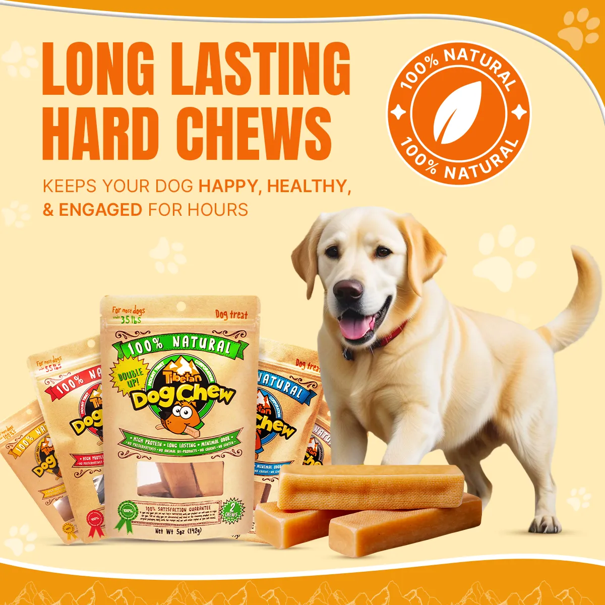 Yak Chews for Small Dogs - Natural Cheese Puppy Treats