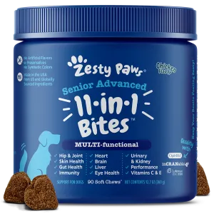 Zesty Paws Dog Senior Advanced 11-in-1 Bites Multifunctional Chicken 90soft chews